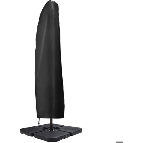 Housse Parasol Deporte 3x3,Bâche Parasol Déporté Imperméable en 420D Tissu Oxford,Anti-UV Housse de Protection,265x407050cm,Noir (1/4)