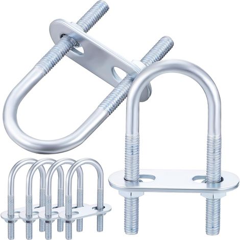 de 6 boulons en U M6 ronds en acier inoxydable écrous et