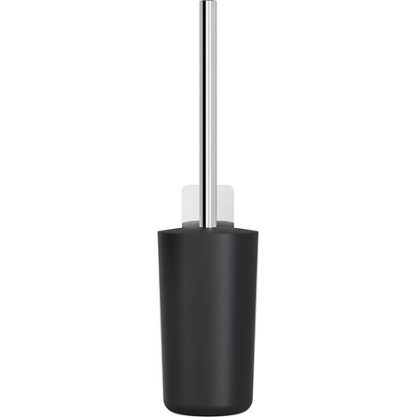 Geesa Klobürstenhalter mit Toilettenbürste Topaz mit Deckel zum Bohren, schwarz/chrom (1/3)