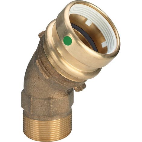 Bogen 45 Grad mit SC Geopress 9626.2TW in 63mm x R2 Rotguss (1/2)