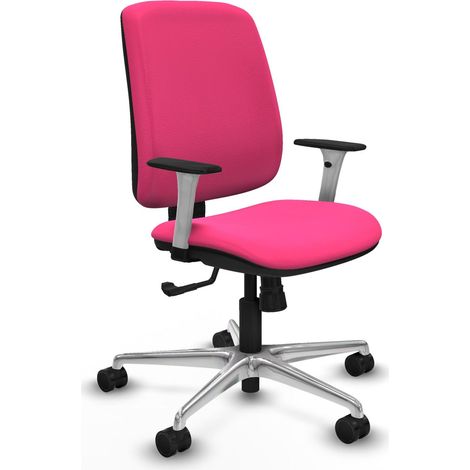 Silla de oficina piqueras y crespo Alares cuero sintético rosa reposabrazos blancos (1/2)