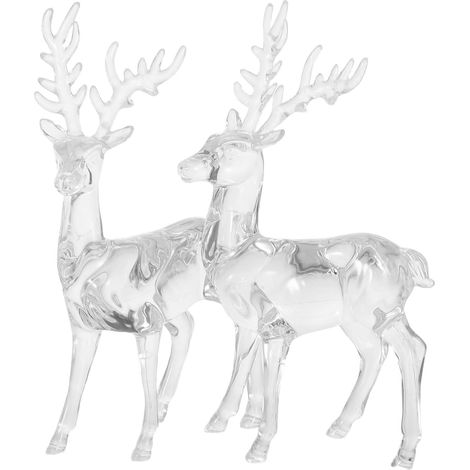2 Pièces Suspendre Cerf de Noël en Acrylique, Figurine Décorative (1/5)