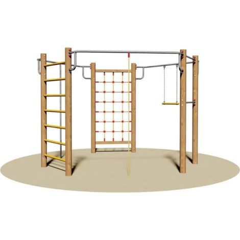 Palestrina Sissy 809 Giochipark legno rete corda pertiche barre 375x335x245h (1/2)