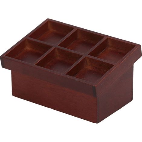 Étagère miniature de fruits et légumes marron pour maison de poupée 1/12, présentoir à légumes et fruits exquis pour poupées miniatures. (1/5)