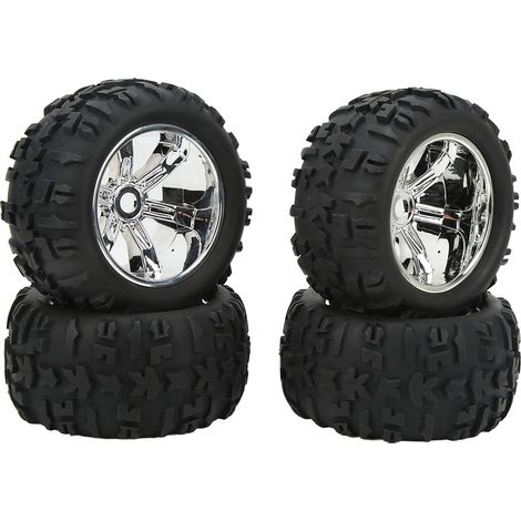 4 Pneus RC en Caoutchouc Renforcés Antidérapants pour Traxxas Arrma 1/8 1/10, Durables et Résistants à l'Abrasion (1/5)