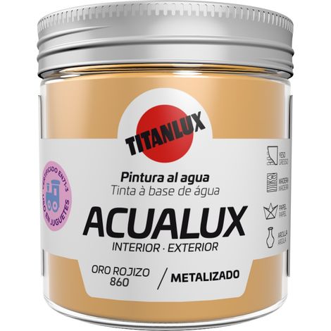 Pintura Manualidades Al Agua 75 Ml Oro Roj Satinado Metalalizado Acualu (1/2)