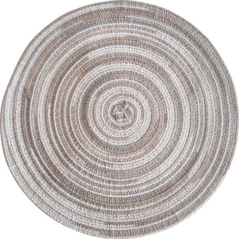 Rundes Tischset Satin grau getönt 3838cm 1 Stück Glitzer Tischset passend für Weihnachten Familienfeier Hochzeit Feiertag Tischdekoration (1/5)