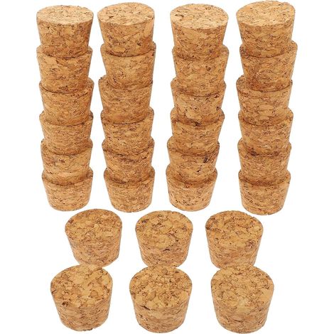 Lot de 30 bouchons liège, bois, coniques - fermeture étanche (1/5)