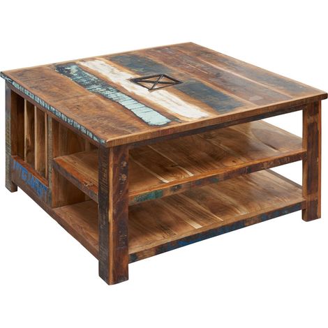 tavolino da salotto in legno di Legno riciclato 90x90x48 multicolore laccato NATURE OF SPIRIT 105