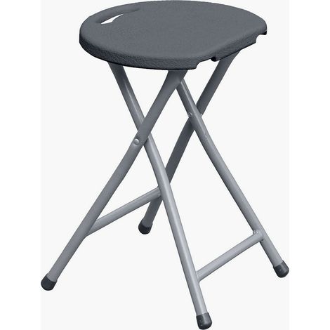 Werka Pro – Tabouret pliant gris 46 cm – Capacité de charge 150 kg – Poids léger 1,6 kg – Idéal pour pique-nique et camping