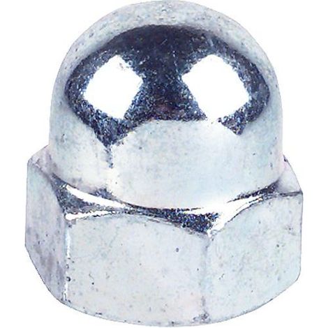 Ecrou borgne a calotte  DIN 1587 M 12    forme haute Zingue     Emballage 50 pieces