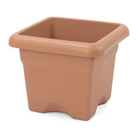Pot carré modèle « Terra » 330 mm couleur marron (1/4)