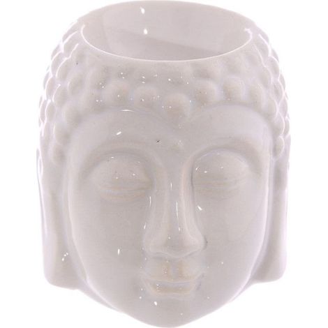Brûleur à huile - PUCKATOR - Petite tête de Bouddha - Céramique - Bleu - 8cm x 8cm x 8.5cm