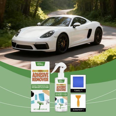Klebstoffentfernungsset für Autos – Entfernt Klebstoffreste, reinigt und löst Aufkleber – 100 ml x 1 + Schaber x 1 + Tuch x 1 -- BIEMMEDUE (1/5)