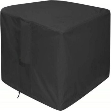 Housse de protection pour table à foyer extérieure – Housse carrée imperméable et résistante en polyester 420D, noir (82 × 82 × 61 cm)