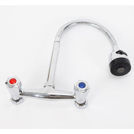 Küche Schwenkbarer Wasserhahn Auslauf Wandmontage Mischbatterie Küchenarmatur Edelstahl Spültisch Armatur (1/5)
