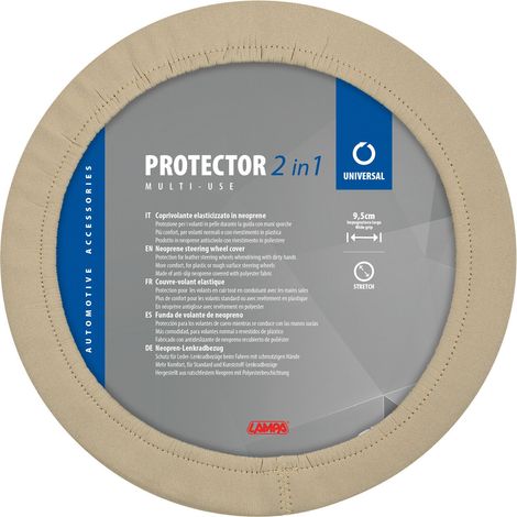 Protector 2 in 1, coprivolante elasticizzato in poliestere - Beige