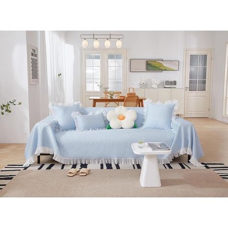 Funda para sofá，180 x 260 cm，Para todas las estaciones，Funda para sofá y cojín，Protector de cojín，Funda y protector de asiento，Azul (1/4)