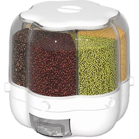 Distributeur de nourriture rotatif- Réservoir de stockage de riz scellé - Boîte de rangement pour la et la cuisine