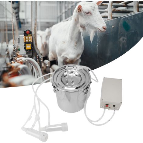 Máquina de ordeño de cabras Bomba de vacío automática, portátil, de succión y pulsación Juego de 8 accesorios de acero inoxidable con instrucciones de uso (1/5)