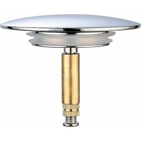 Bouchon de Baignoire,70 mm, avec Double Joint, Réglable en Hauteur, Bouchon de Baignoire Universel, Clapet de Lavabo, en Laiton Trempé avec Finition Chromée, Bonde de Baignoire Antirouille (1/5)