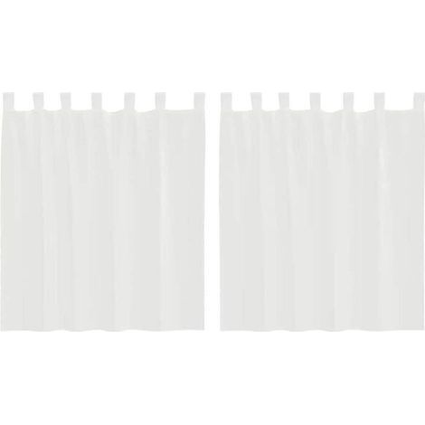 Rideaux blancs transparents, avec housse pour tringle, deux pièces par paquet. (1/5)