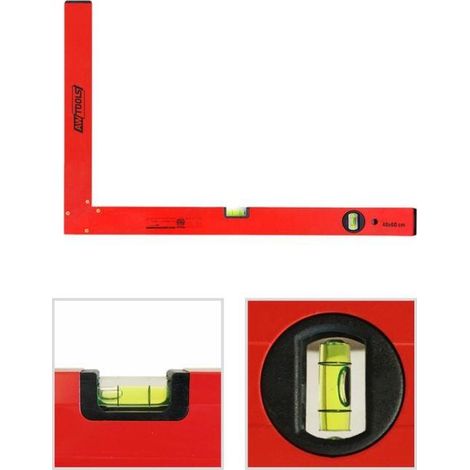 Awtools Squadra verticale e orizzontale 50x80 cm acciaio