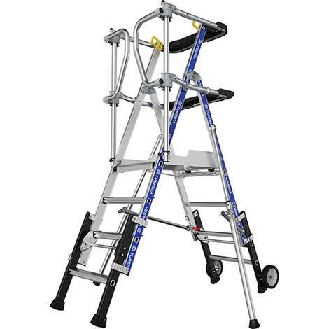 Scaletta telescopica da 3 a 4 gradini - Altezza max di lavoro 3m - 2272960