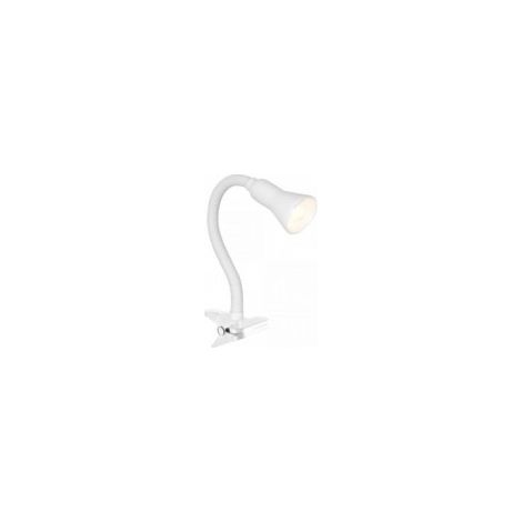Desk Partners, Lampe de travail blanche Flex Clip Acier doux peint en blanc / plastique