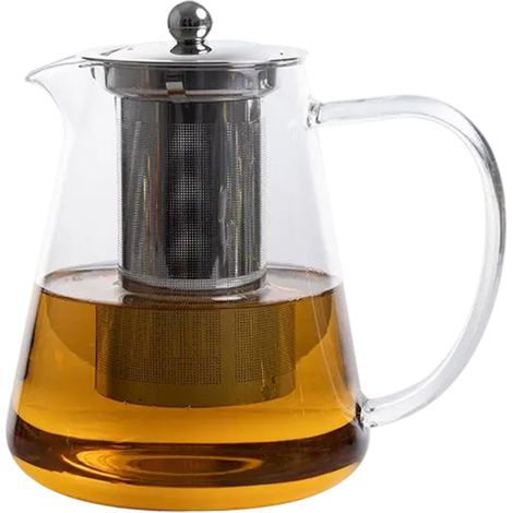 1 théière en verre borosilicate, résistante à la chaleur, avec passoire en acier inoxydable 304, pour infusion de thé (1/5)