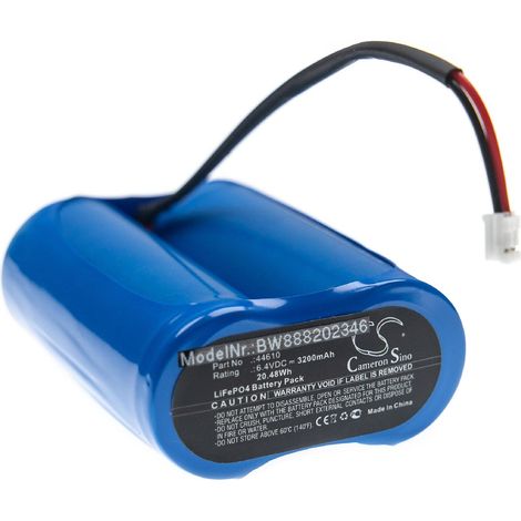 vhbw Batería recargable compatible con Streamlight Fire Vulcan LED linterna de bolsillo o frontal (3200 mAh, 6.4 V, LiFePO4)