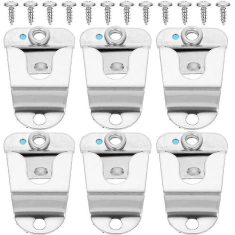 Lot de 6 pinces de suspension pour microphone en acier inoxydable-5X3CM-Silver (1/4)