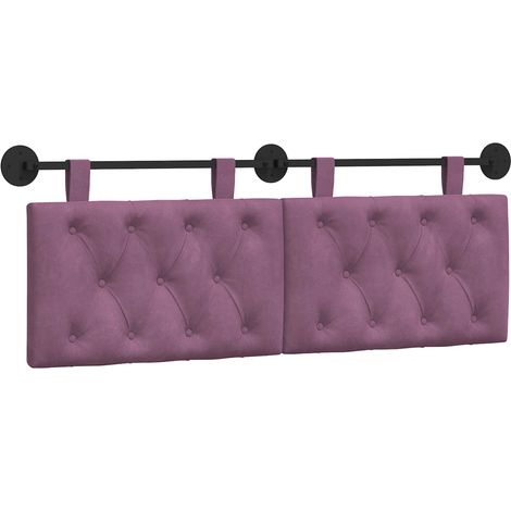 Maison Exclusive - Tête de lit suspendue Avec lumière LED Pourpre Velours