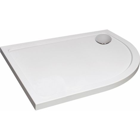 White Quadrant Stone Slip Resistant Shower Tray with Corner Waste Position (Right) - 1200 x 800mm - Balterley