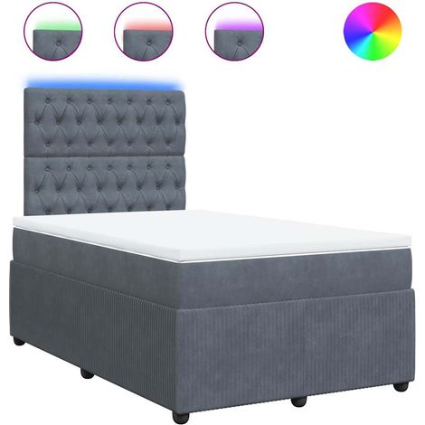 Maison Exclusive - Cama box spring con colchón terciopelo gris os (1/5)
