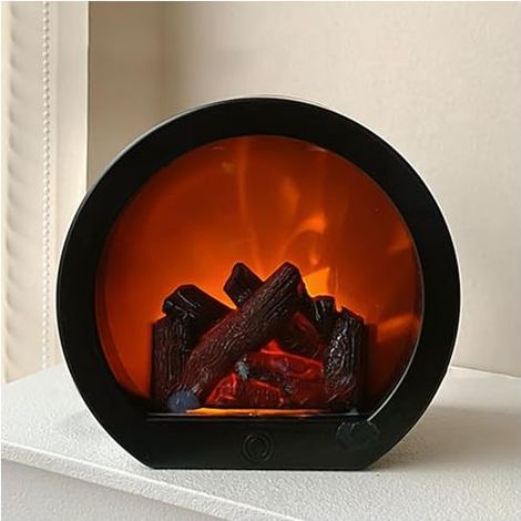 Cheminée LED, lampe cheminée tactile, cheminées électriques à effet flamme, cheminée décorative de table fonctionnant sur USB et piles pour la maison (1/5)