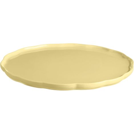 Assiette de Service Ronde Madeleine – Céramique Haute Résistance – Présentation Élégante du Four à la Table – Coloris Jaune Vanille – Fabriqué en France (1/5)