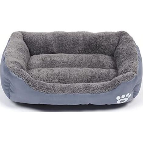 Hundebett und Katzenbett für kleine Rassen, Hundeschlafkissen, weicher und waschbarer Korb, Katzensofa, Grau, Größe M