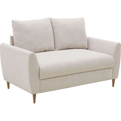 Sofá de 2 Plazas Mave Salón Comedor Estilo Contemporáneo en Color Beige con Patas de Madera 145 cm (1/5)