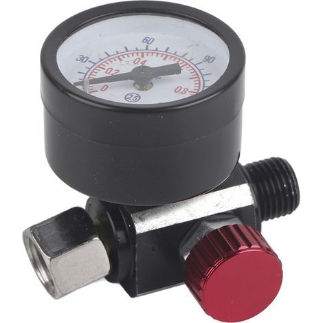 Régulateur d'air BSP 1/4 pouce en alliage d'aluminium avec manomètre pour pistolet à peinture et outils pneumatiques (1/5)