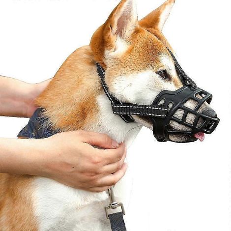Muselière pour chien (taille L), muselière panier respirante en silicone pour chien, anti-aboiement