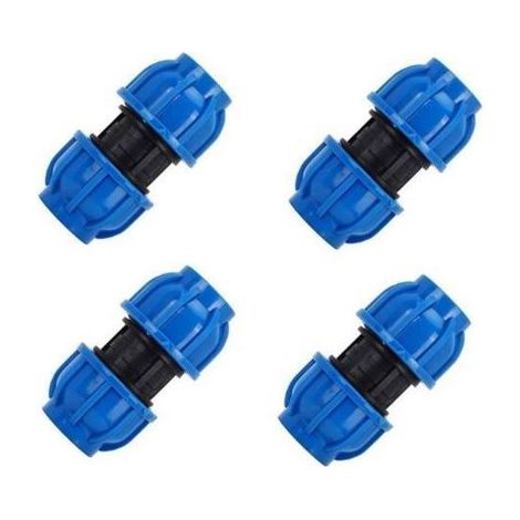 Sjqka – Lot de 4 raccords de tuyaux d'eau 32 mm – Connecteurs droits en plastique PE – Résistants à la corrosion – Réduction