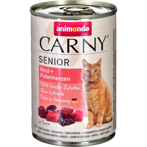 Animonda Carny Senior Katzennassfutter getreidefrei 400 g Rind & Putenherzen Nassfutter Katze (1/2)