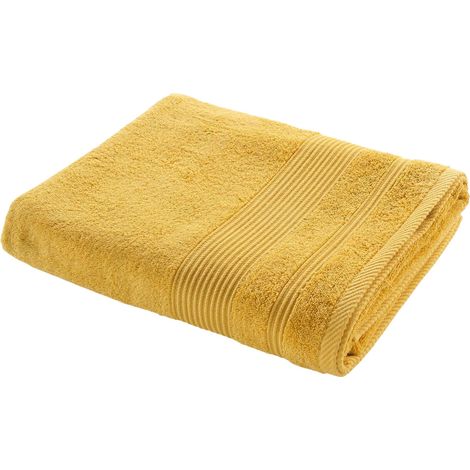Serviette ou drap de bain en coton 90 x 150 cm Tendresse jaune