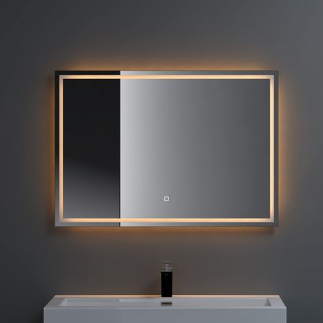 Sogood – Miroir lumineux de salle de bain 100x80 cm – Éclairage LED antibuée – Interrupteur tactile – Lumière variable 2700K à 6500K (1/5)