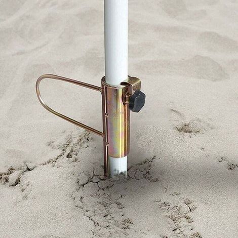 Sonnenschirmständer aus Metall, windfester, verstellbarer Sonnenschirmständer aus Metall zur Befestigung an einem Erdspieß (1/5)