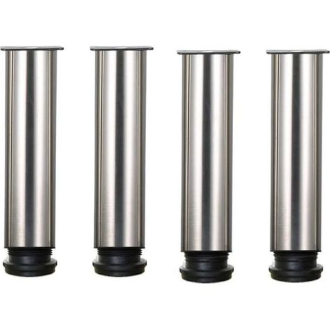 Offre spéciale pieds de meubles - Lot de 4 pieds de meubles réglables en hauteur en acier inoxydable pour canapé, table et armoires - 25 cm x 25 cm (1/4)