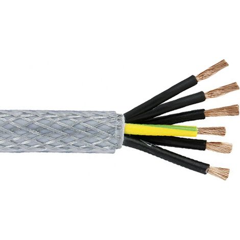 Câble de contrôle SY 7 x 0,75 mm², Blindé, en Chlorure de polyvinyle PVC ( Prix pour Bobine de 50 Mètres )