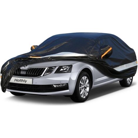 Autoabdeckung 10 Schichten Wasserdicht Atmungsaktiv für Skoda Octavia (1996-2023) Schwarz (1/5)