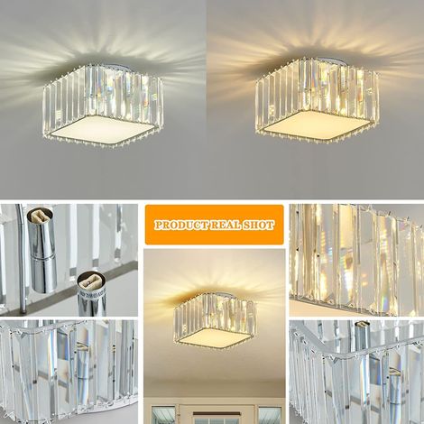 Plafonnier en cristal LED lampe d'allée carrée couloir Xuan,LED lampe (1/5)